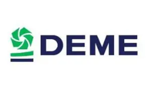 DEME logo and website link